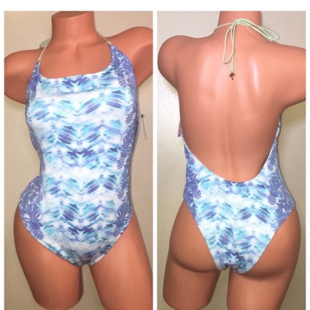 Victoria's Secret Blue Pineapple Bathing Suit